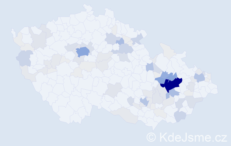 Příjmení: 'Kráčmar', počet výskytů 361 v celé ČR