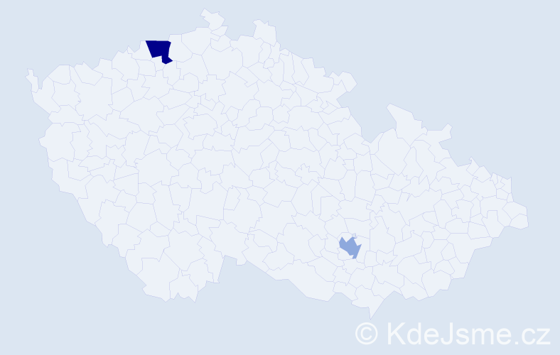 Příjmení: 'Rhein', počet výskytů 6 v celé ČR