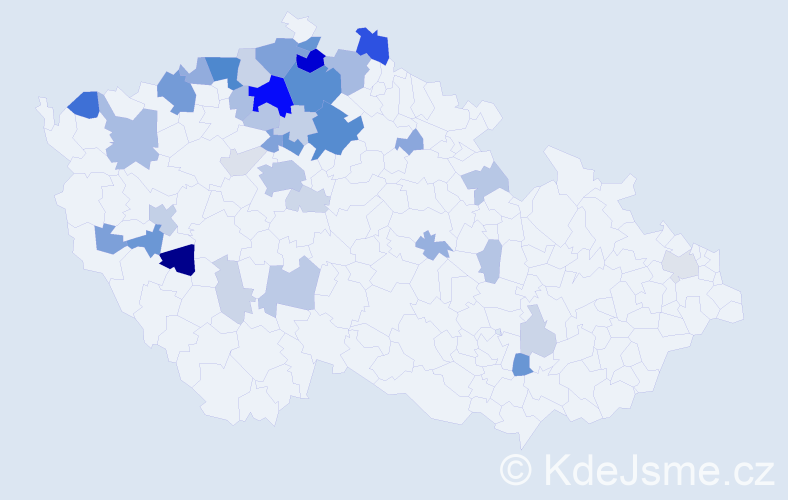 Příjmení: 'Reichelt', počet výskytů 126 v celé ČR