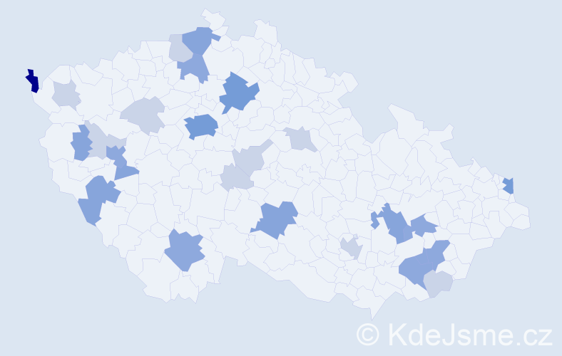 Příjmení: 'Pleško', počet výskytů 66 v celé ČR