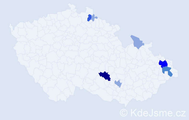 Příjmení: 'Pavlidis', počet výskytů 17 v celé ČR