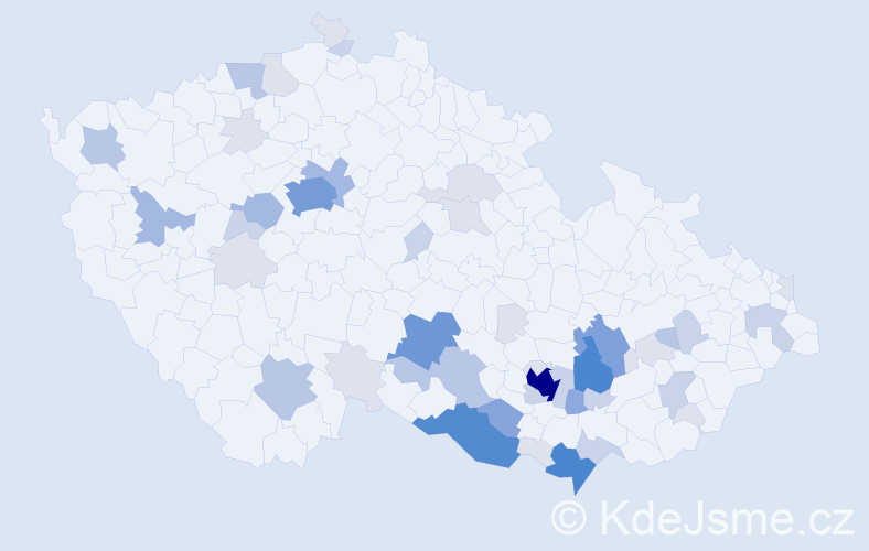 Příjmení: 'Obořilová', počet výskytů 160 v celé ČR