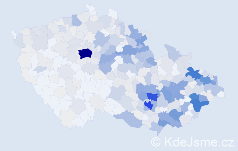Příjmení: 'Martinek', počet výskytů 2019 v celé ČR