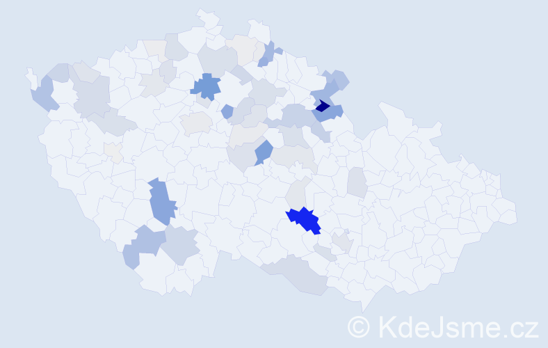 Příjmení: 'Kuřátková', počet výskytů 177 v celé ČR
