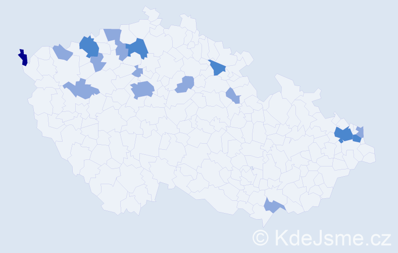 Příjmení: 'Červeňanský', počet výskytů 26 v celé ČR