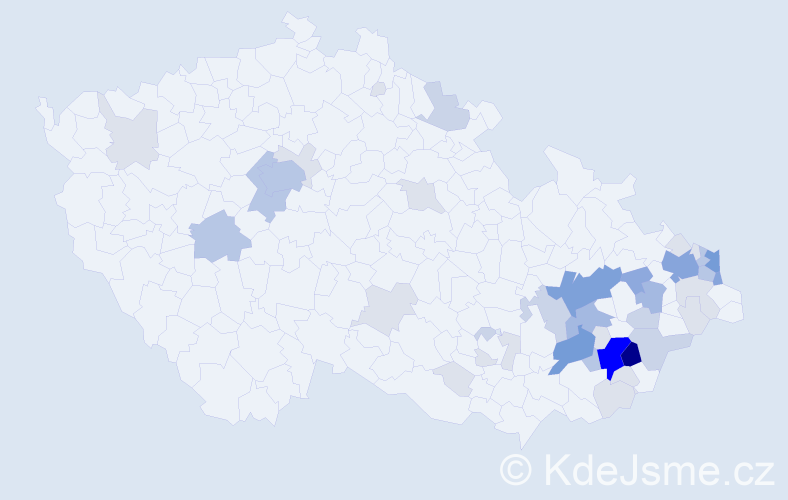Příjmení: 'Vyvlečková', počet výskytů 136 v celé ČR