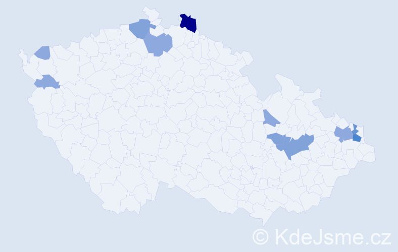 Příjmení: 'Velzel', počet výskytů 26 v celé ČR