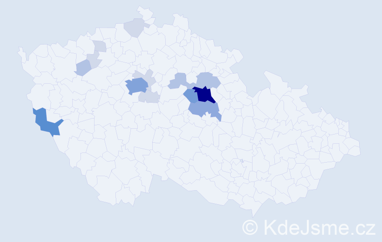 Příjmení: 'Čapský', počet výskytů 46 v celé ČR