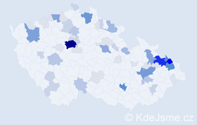 Příjmení: 'Thomas', počet výskytů 195 v celé ČR