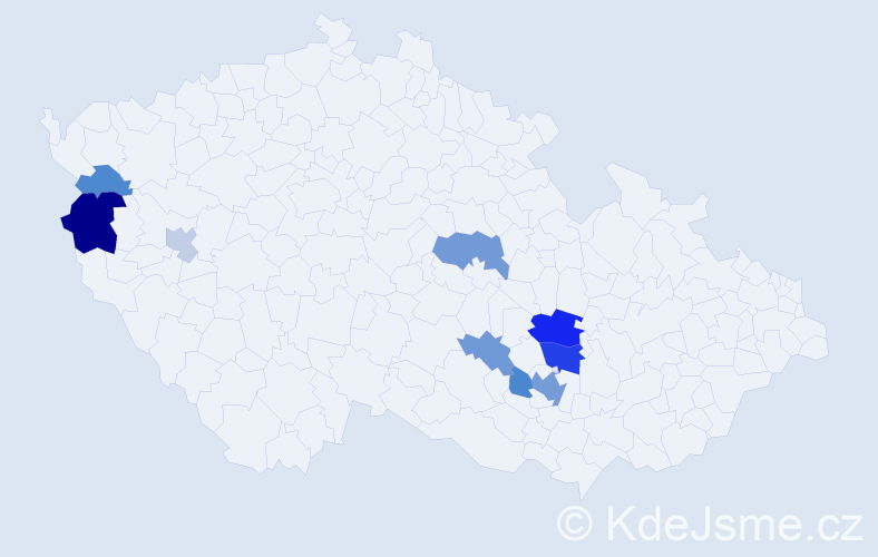 Příjmení: 'Jüthner', počet výskytů 21 v celé ČR