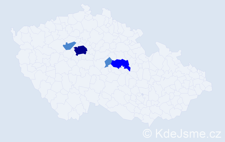 Příjmení: 'Vatová', počet výskytů 7 v celé ČR