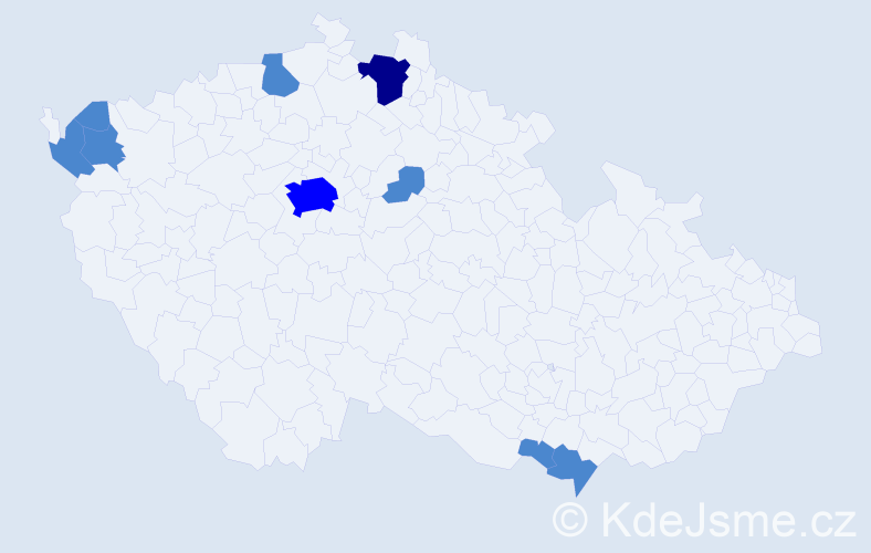 Příjmení: 'Gräfová', počet výskytů 12 v celé ČR