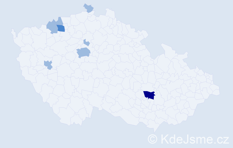 Příjmení: 'Reka', počet výskytů 12 v celé ČR
