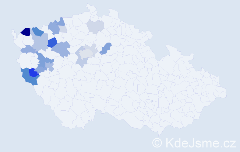 Příjmení: 'Hamatová', počet výskytů 44 v celé ČR