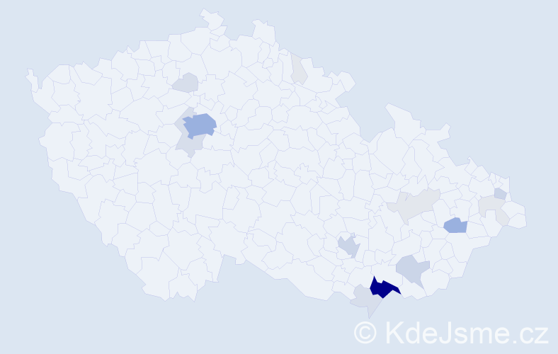 Příjmení: 'Bílík', počet výskytů 72 v celé ČR