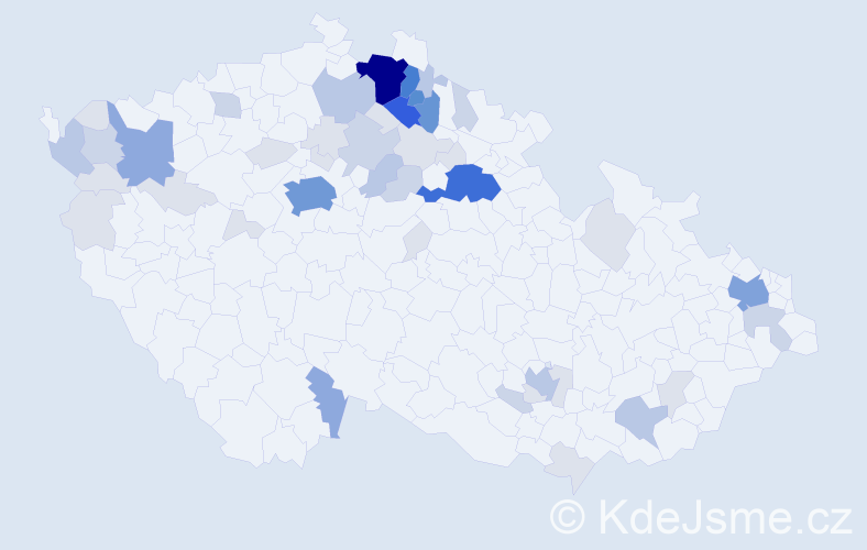 Příjmení: 'Vaňátko', počet výskytů 168 v celé ČR