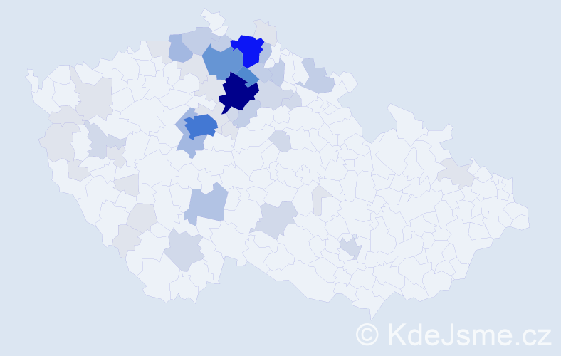 Příjmení: 'Prskavec', počet výskytů 168 v celé ČR