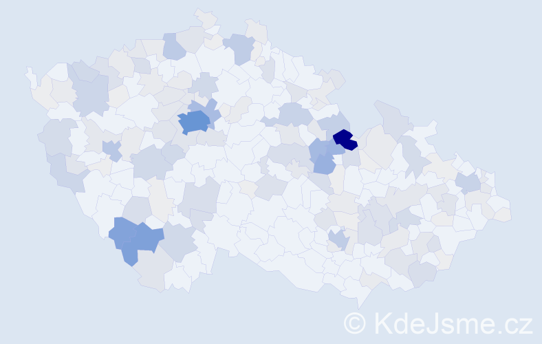 Příjmení: 'Krejsa', počet výskytů 698 v celé ČR