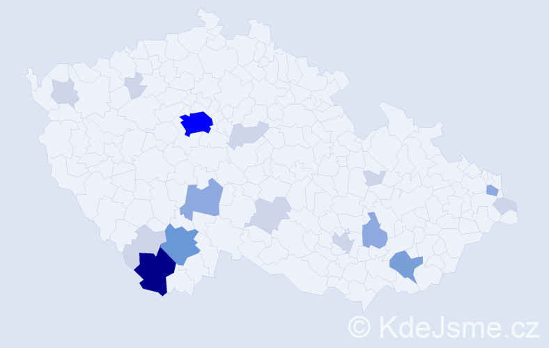Příjmení: 'Vitek', počet výskytů 48 v celé ČR