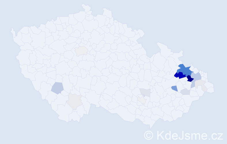 Příjmení: 'Rychtarová', počet výskytů 62 v celé ČR