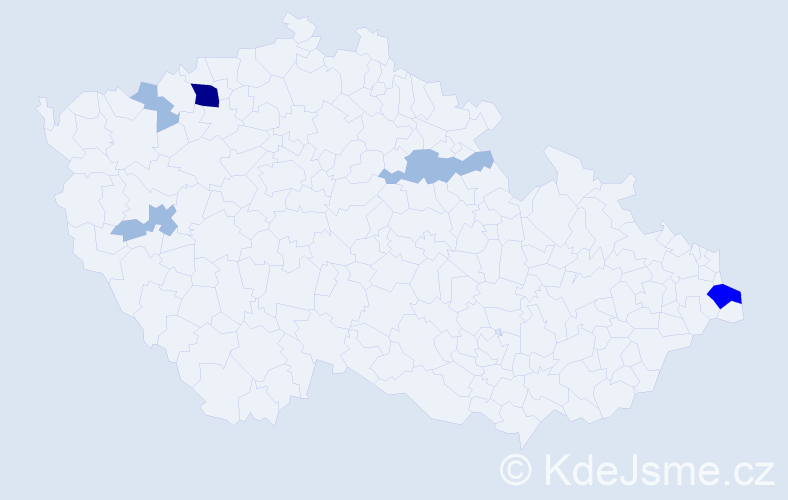 Příjmení: 'Cebová', počet výskytů 12 v celé ČR