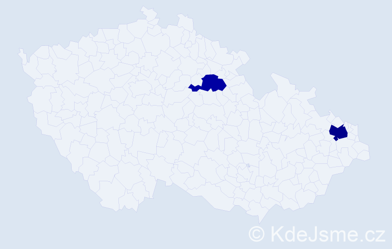 Příjmení: 'Cibor', počet výskytů 9 v celé ČR