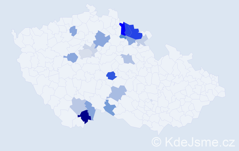 Příjmení: 'Kobosová', počet výskytů 42 v celé ČR