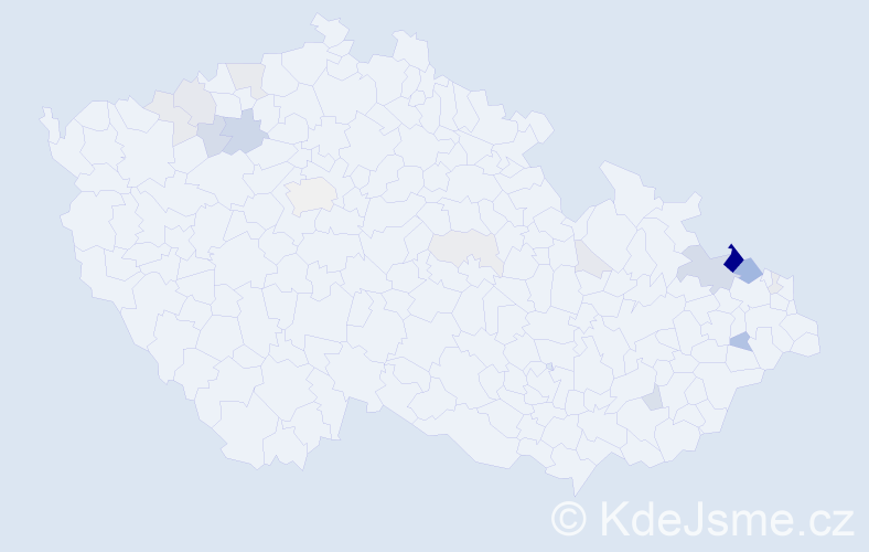 Příjmení: 'Fus', počet výskytů 60 v celé ČR