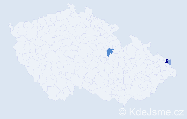 Příjmení: 'Cyronová', počet výskytů 5 v celé ČR