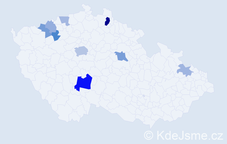 Příjmení: 'Killian', počet výskytů 21 v celé ČR
