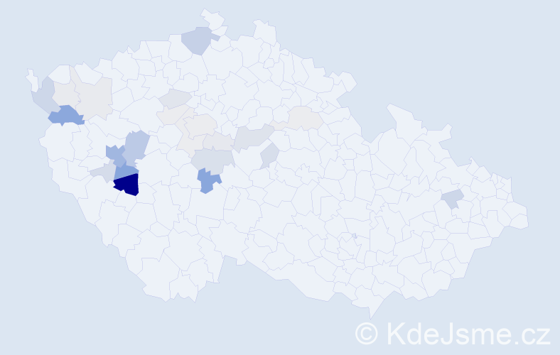 Příjmení: 'Čubr', počet výskytů 65 v celé ČR