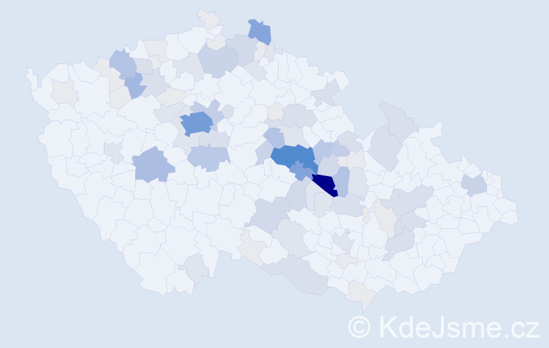 Příjmení: 'Roušar', počet výskytů 329 v celé ČR