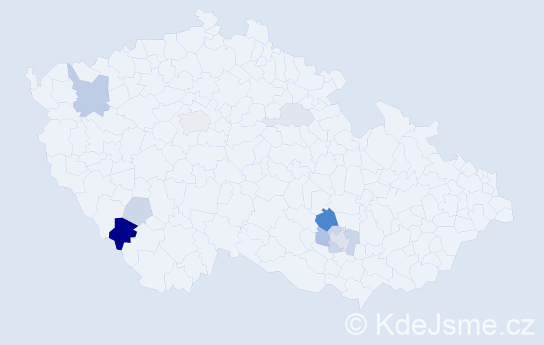 Příjmení: 'Kavlíková', počet výskytů 46 v celé ČR
