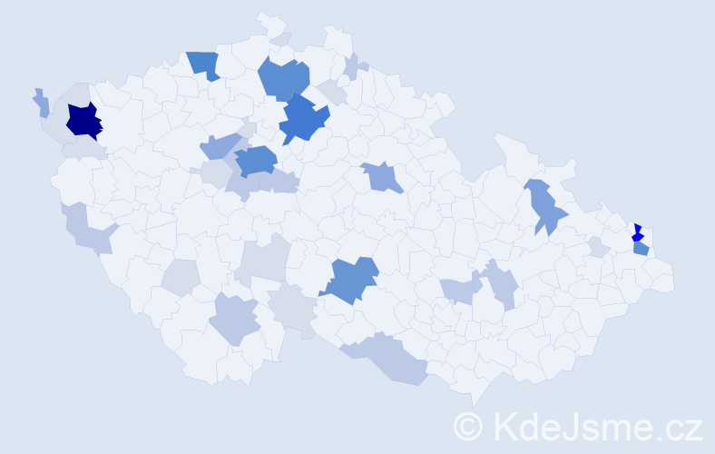 Příjmení: 'Čopák', počet výskytů 125 v celé ČR