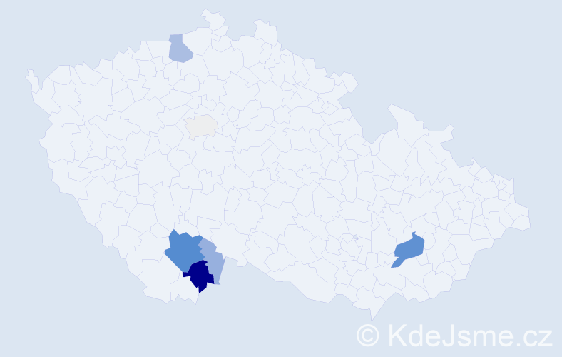 Příjmení: 'Liláková', počet výskytů 26 v celé ČR