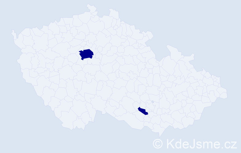 Příjmení: 'Pankush', počet výskytů 2 v celé ČR