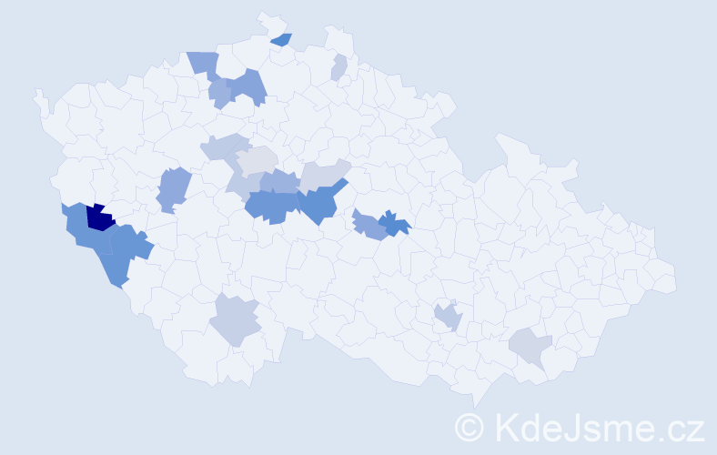Příjmení: 'Mensová', počet výskytů 55 v celé ČR