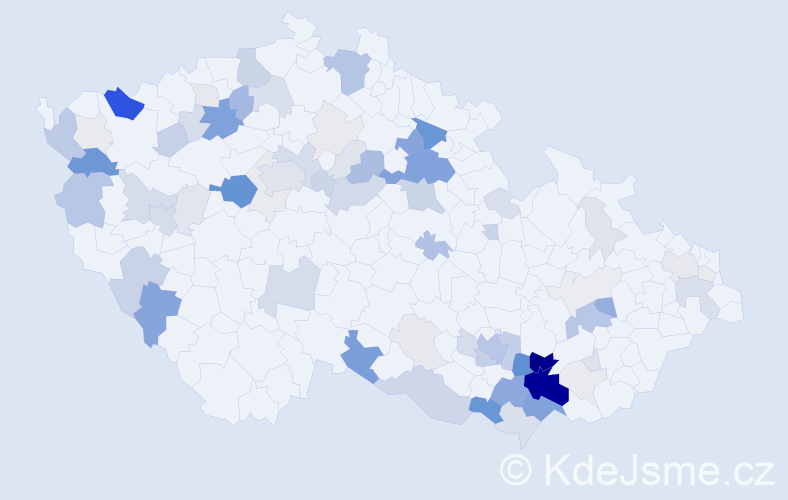 Příjmení: 'Bělohoubková', počet výskytů 289 v celé ČR