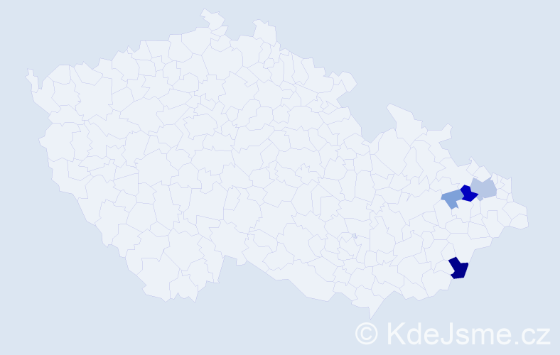 Příjmení: 'Dekleva', počet výskytů 16 v celé ČR