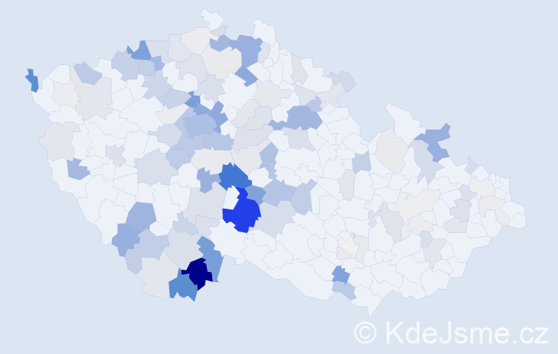 Příjmení: 'Kotrč', počet výskytů 414 v celé ČR