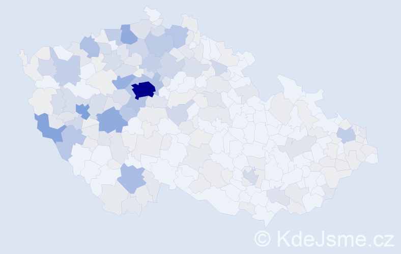 Příjmení: 'Kaiser', počet výskytů 882 v celé ČR