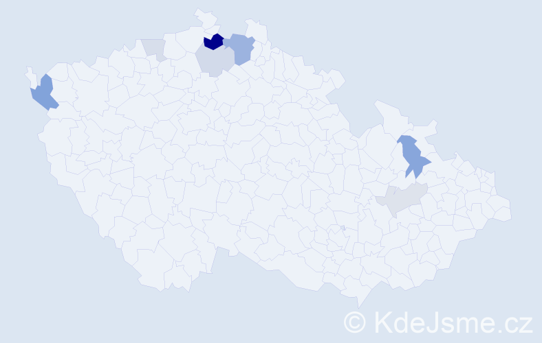 Příjmení: 'Grib', počet výskytů 18 v celé ČR