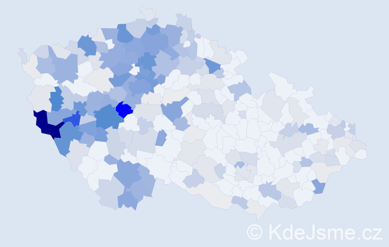 Příjmení: 'Kaiser', počet výskytů 904 v celé ČR