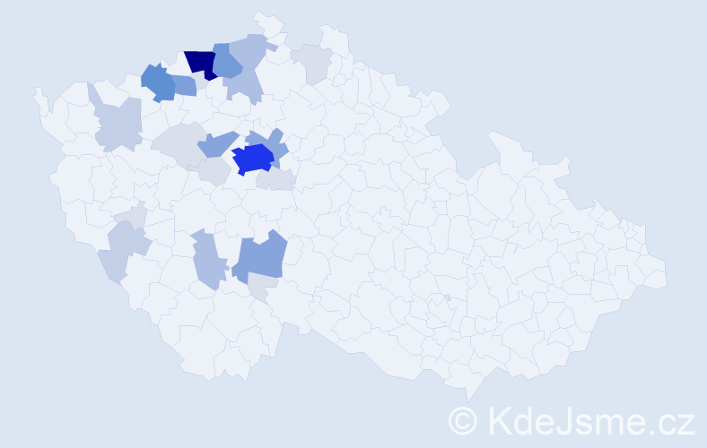 Příjmení: 'Chabr', počet výskytů 93 v celé ČR