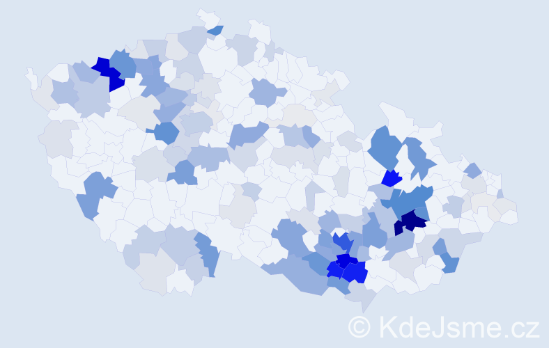 Příjmení: 'Bartl', počet výskytů 617 v celé ČR