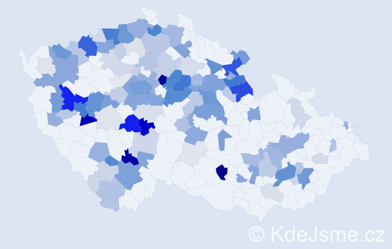 Příjmení: 'Koutská', počet výskytů 463 v celé ČR