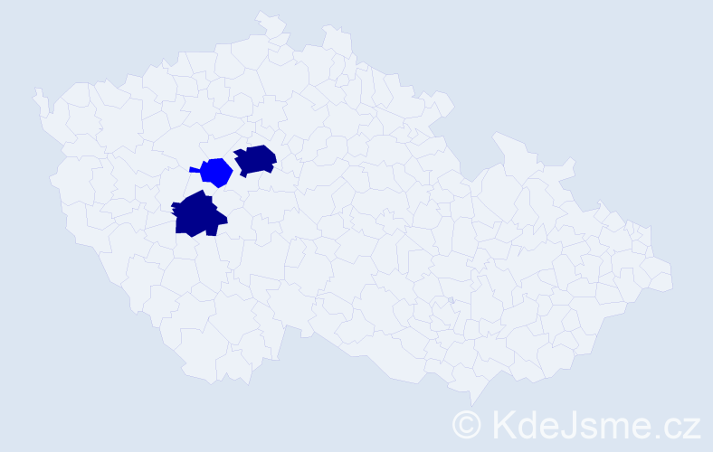 Příjmení: 'Iliáš', počet výskytů 5 v celé ČR