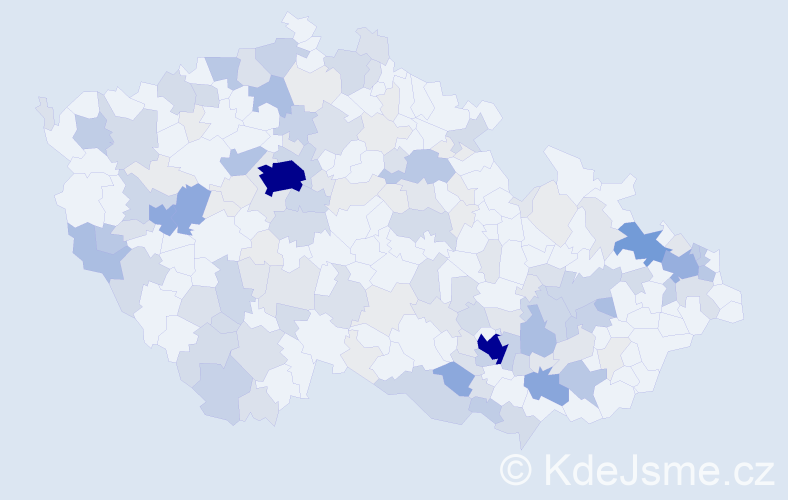 Příjmení: 'Kellner', počet výskytů 587 v celé ČR