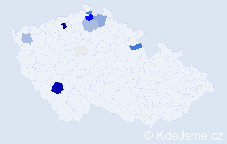 Příjmení: 'Veitsová', počet výskytů 15 v celé ČR