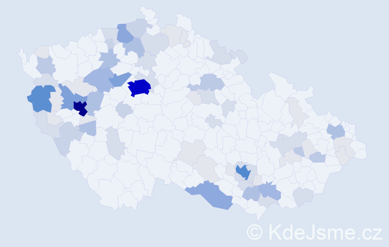 Příjmení: 'Kuchynková', počet výskytů 265 v celé ČR
